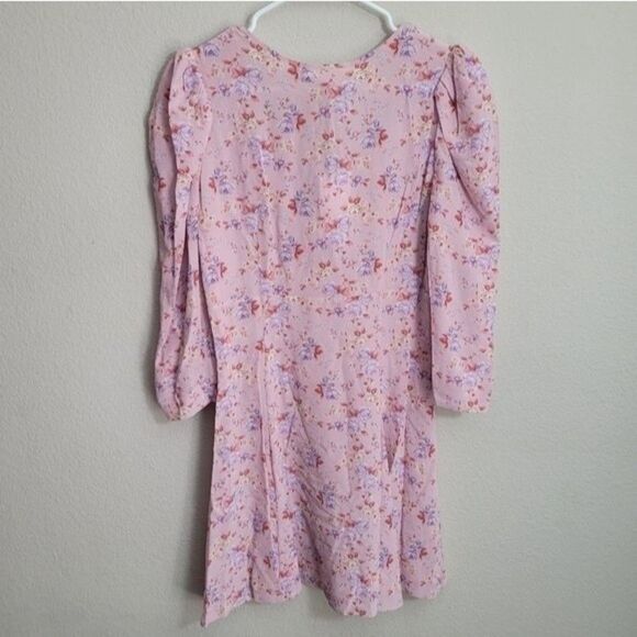 LoveShackFancy Juree Mini Dress 100% Silk Dress Pink Dust SZ6 Whimsigoth Fairy - Picture 4 of 11